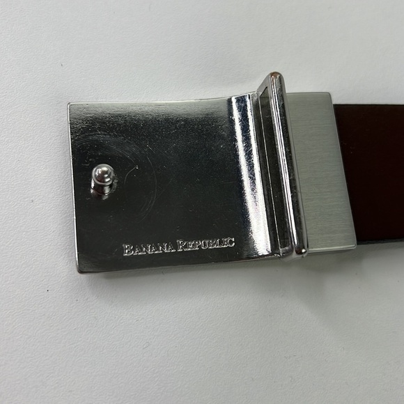 Banana Republic Black Leather Belt with Silver Buckle - Picture 2 of 7